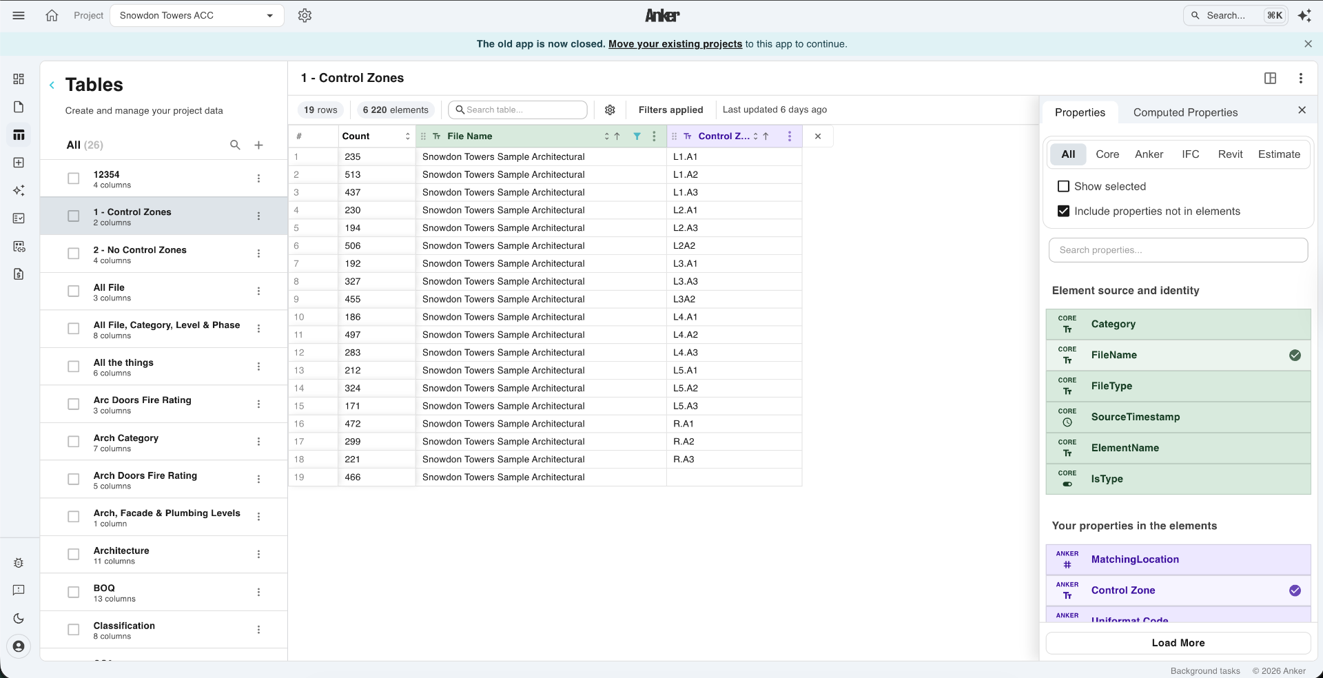 Tables — AnkerDB Resources